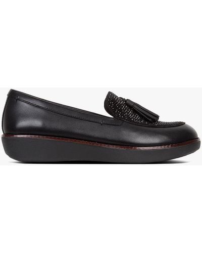 Fitflop Petrina Leather Moccasin Loafers - Black