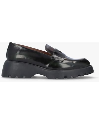 Wonders Devina Black Patent Leather Chunky Loafers
