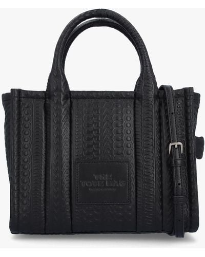 Marc Jacobs The Monogram Leather Small Black Tote Bag