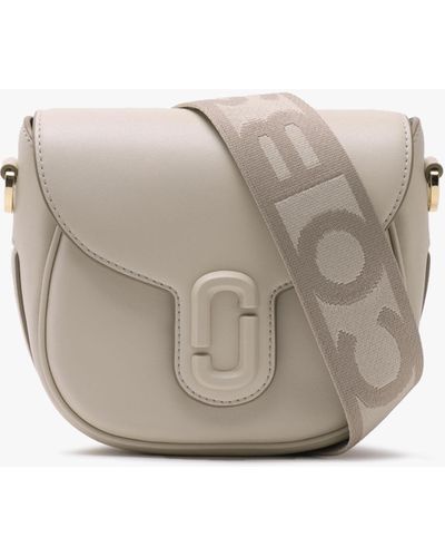 Marc Jacobs The J Marc Small Cloud White Leather Saddle Bag - Grey