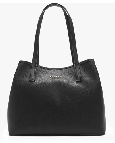 Guess Vikky Black Pebbled Slouchy Tote Bag