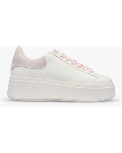 Ash Moby Be Kind White Bubble Gum Chrome Free Leather Sneakers