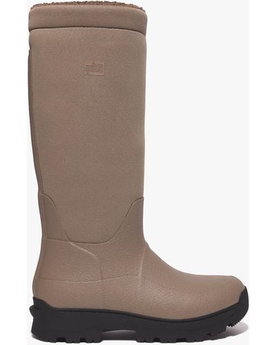 Fitflop Wonderwelly Atb Minky Grey Wellington Boots - Brown