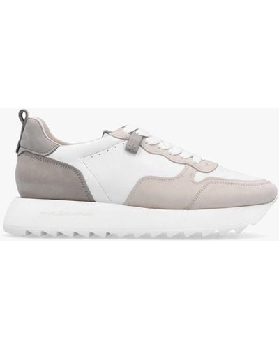 Kennel & Schmenger Pitch Neutral White & Grey Leather Sneakers
