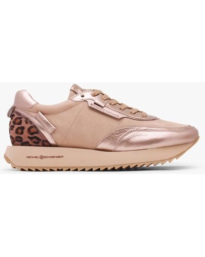 Kennel & Schmenger Flash Gold Multi Nubuck Leopard Sneakers - Pink