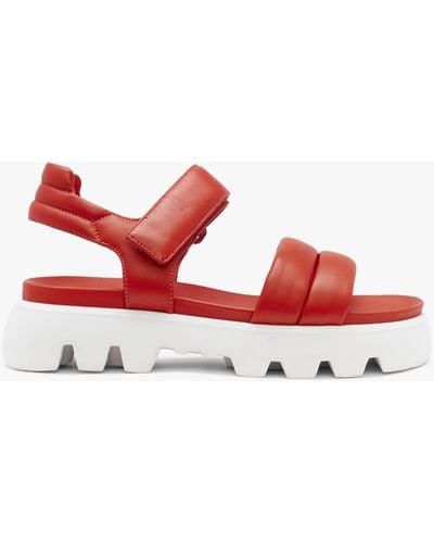 Kennel & Schmenger Skill Papaya Leather Chunky Sandals - Red
