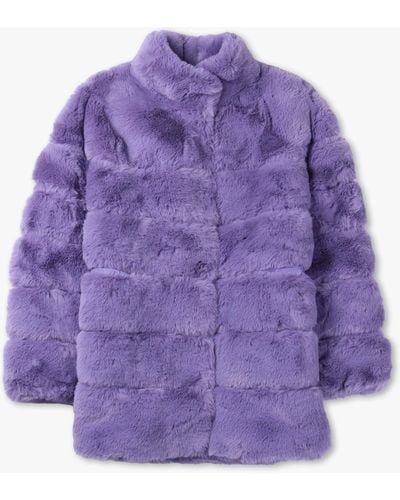 Daniel Footwear Purple Faux Fur Coat