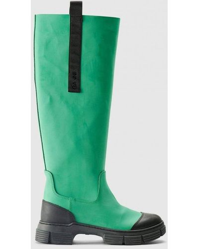 Ganni Women's Country Bright Boots - Green