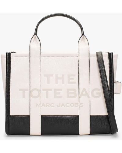 Marc Jacobs The Colourblock Small Ivory Multi Leather Tote Bag - Natural