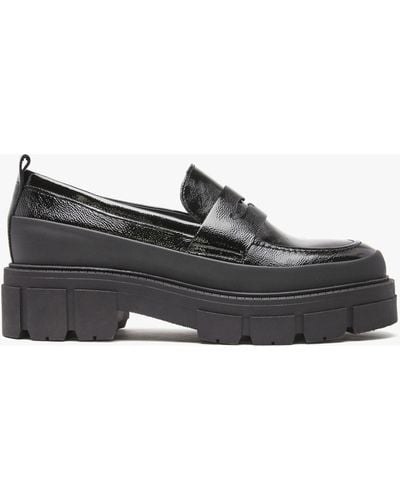 Daniel Treasure Black Patent Leather Chunky Loafers