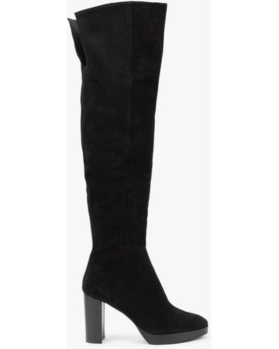 Daniel Lorplat Black Suede Over The Knee Boots