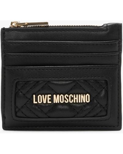 Love Moschino Diamond Quilt Nero Card Case - Black