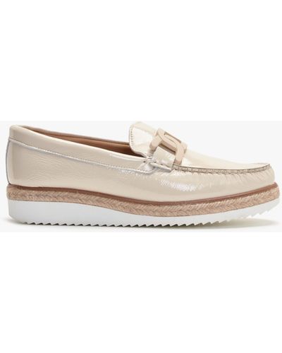 Daniel Peonie Beige Patent Leather Loafers - Natural