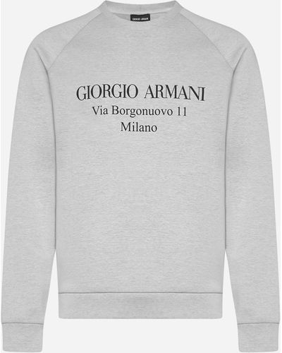 Giorgio Armani Logo Cotton Sweatshirt - Grey