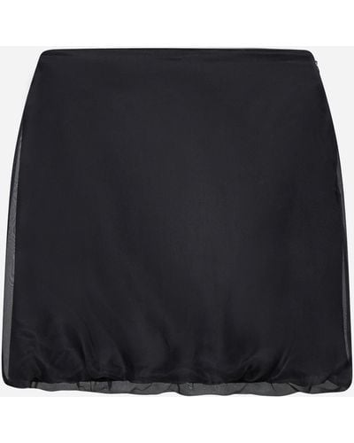 Blanca Vita Gallium Silk Miniskirt - Black