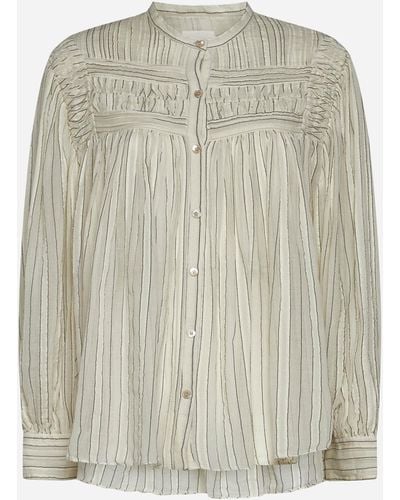 Isabel Marant Plaila Pinstriped Cotton Shirt - White