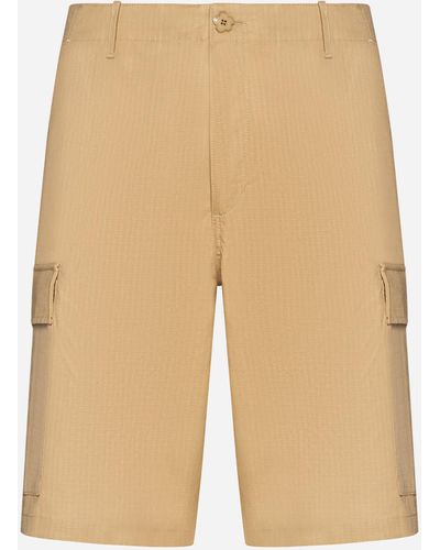 KENZO Workwear Cotton Cargo Shorts - Natural