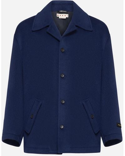 Marni Wool And Mohair Coat - Blue