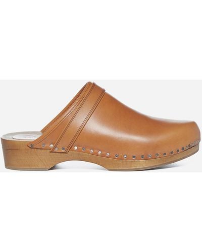 Isabel Marant Thalie Leather Clogs - Brown