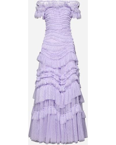 Needle & Thread Off-the-shoulder Wild Rose Gown - Purple