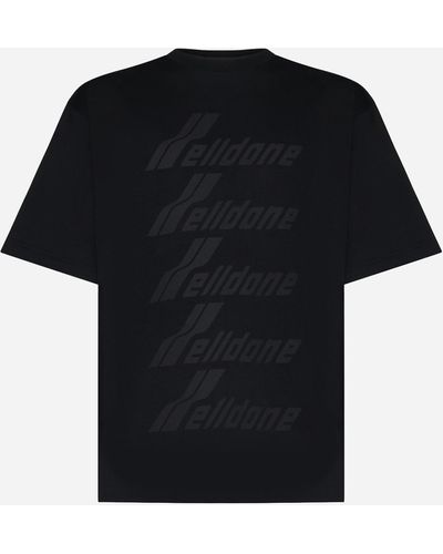 we11done Logo Print Cotton T-shirt - Black
