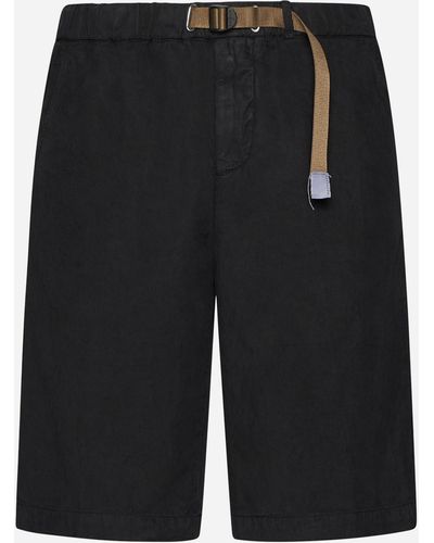 White Sand Lyocell, Linen And Cotton Trousers - Black