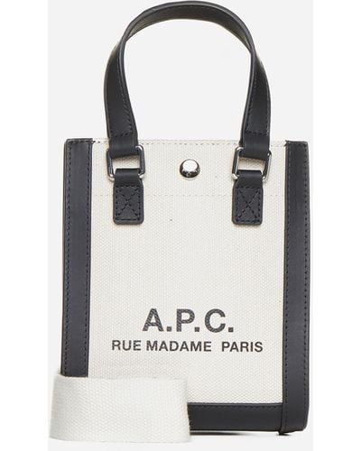 A.P.C. Camille 2.0 Canvas Mini Tote Bag - White