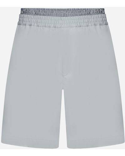 Bottega Veneta Double Waist Cotton Shorts - Gray