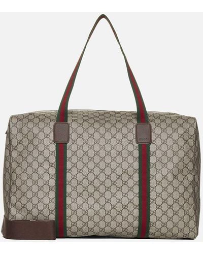 Gucci GG Supreme Fabric Large Travel Bag - Grey