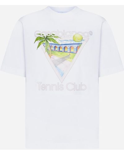 Casablancabrand Tennis Club Icon Cotton T-shirt - Blue