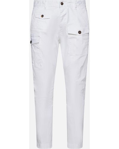DSquared² Sexy Cotton Cargo Trousers - White