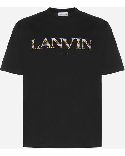 Lanvin Curb Logo Cotton T-shirt - Black