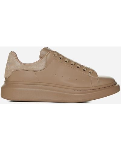 Alexander McQueen Oversize Leather Trainers - Natural
