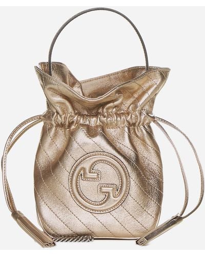 Gucci Blondie Leather Mini Bucket Bag - Natural