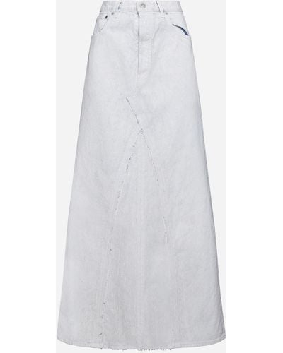 Maison Margiela Long Denim Skirt - White