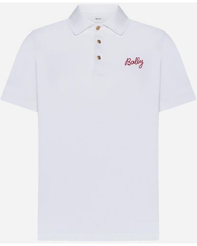 Bally Logo Cotton Polo Shirt - White