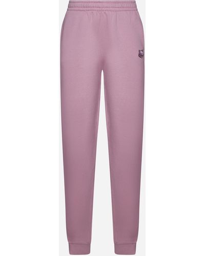 Maison Kitsuné Fox Head Patch Cotton jogger Pants - Purple