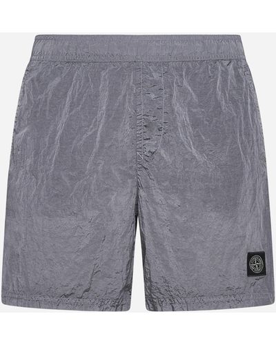 Stone Island Logo-patch Swim Shorts - Gray