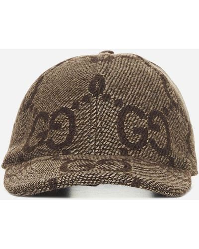 Gucci Jumbo GG Wool Baseball Hat - Brown