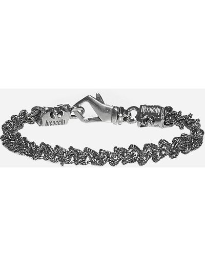 Emanuele Bicocchi Knot Braid Small Silver Bracelet - White