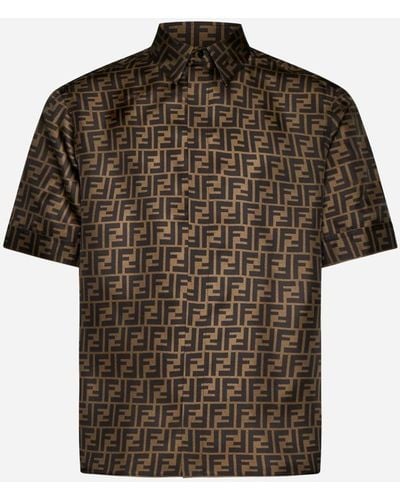 Fendi Short Sleeve Shirts - Brown