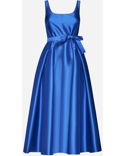 Blanca Vita Arrojado Satin Midi Dress - Blue