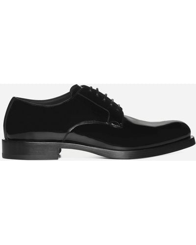 Dolce & Gabbana Patent Leather Derby Shoes - Black