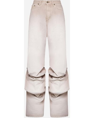 Y. Project Draped Cuff Jeans - White