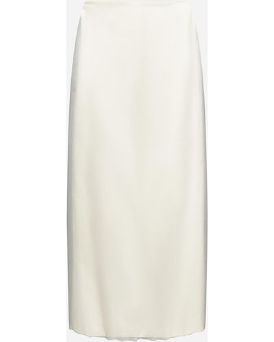 Blanca Vita Galtonia Silk Midi Skirt - White