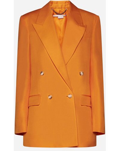 Stella McCartney Viscose Double-breasted Blazer - Orange