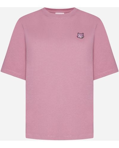 Maison Kitsuné Fox Head Patch Cotton T-shirt - Pink