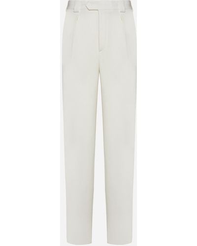 Giorgio Armani Wool And Viscose Pants - White