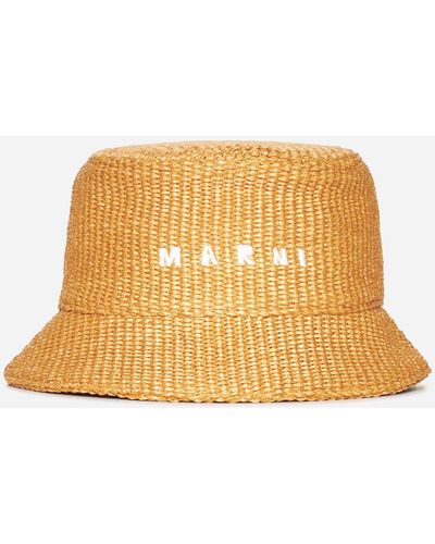 Marni Raffia Bucket Hat - Natural