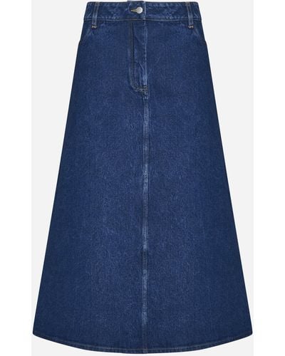 Studio Nicholson Baringo A-line Denim Skirt - Blue